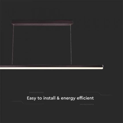 LED Luster na lanku LED/23W/230V 4000K 120 cm čierna