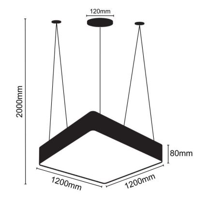 LED Luster na lanku LED/240W/230V 4000K 120x120 cm