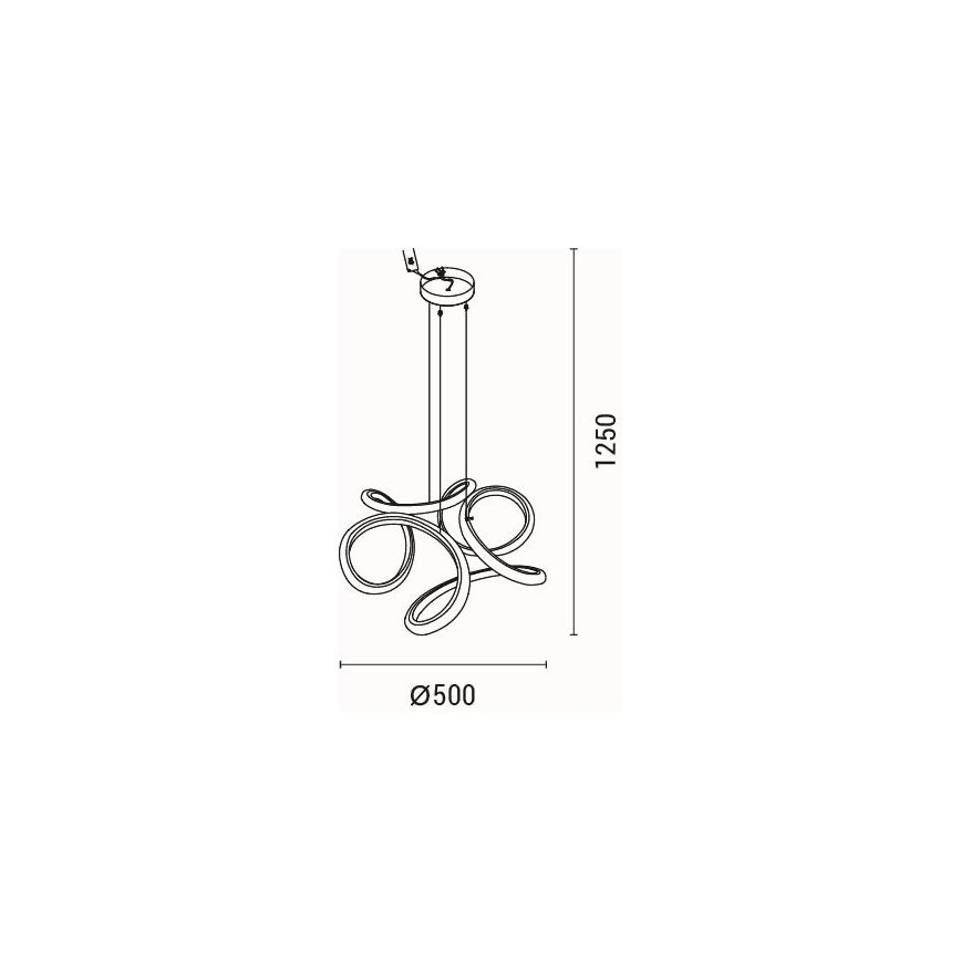 LED Luster na lanku LED/24W/230V 3000K 50x120 cm