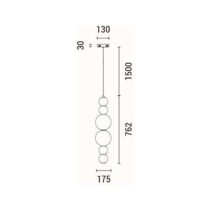 LED Luster na lanku LED/24W/230V 3000K