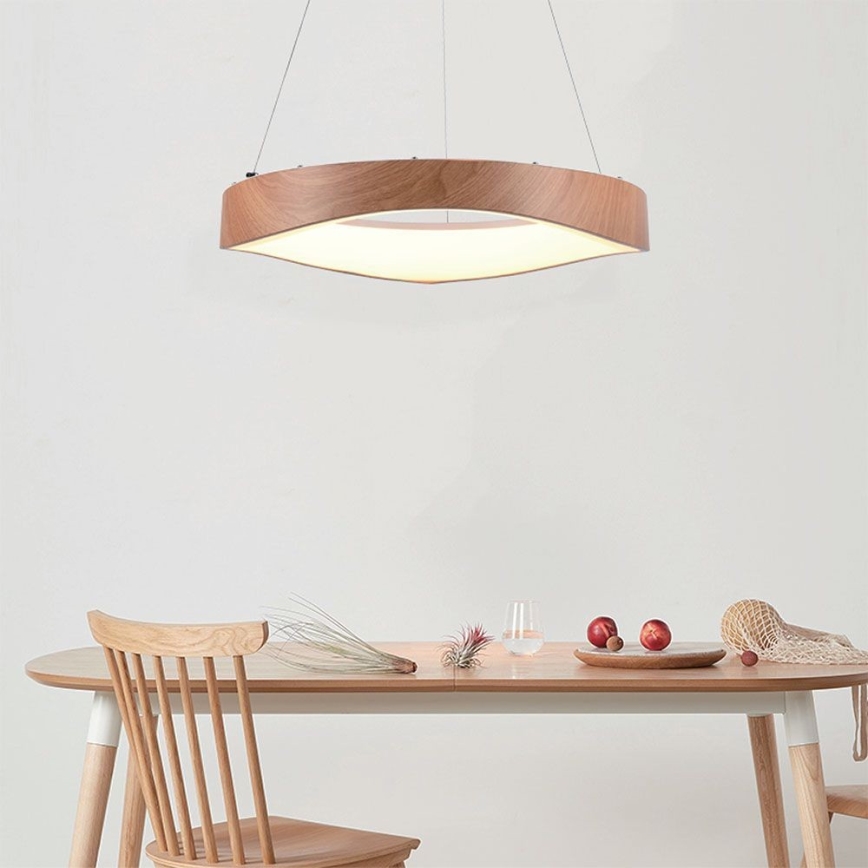 LED Luster na lanku LED/25W/230V 3000K ø 50 cm hnedá