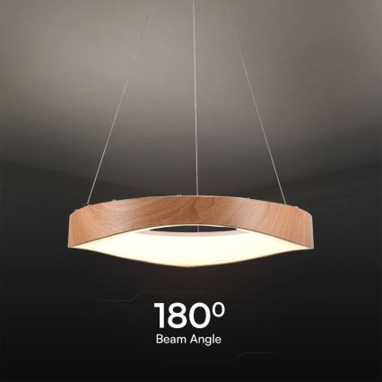 LED Luster na lanku LED/25W/230V 3000K ø 50 cm hnedá