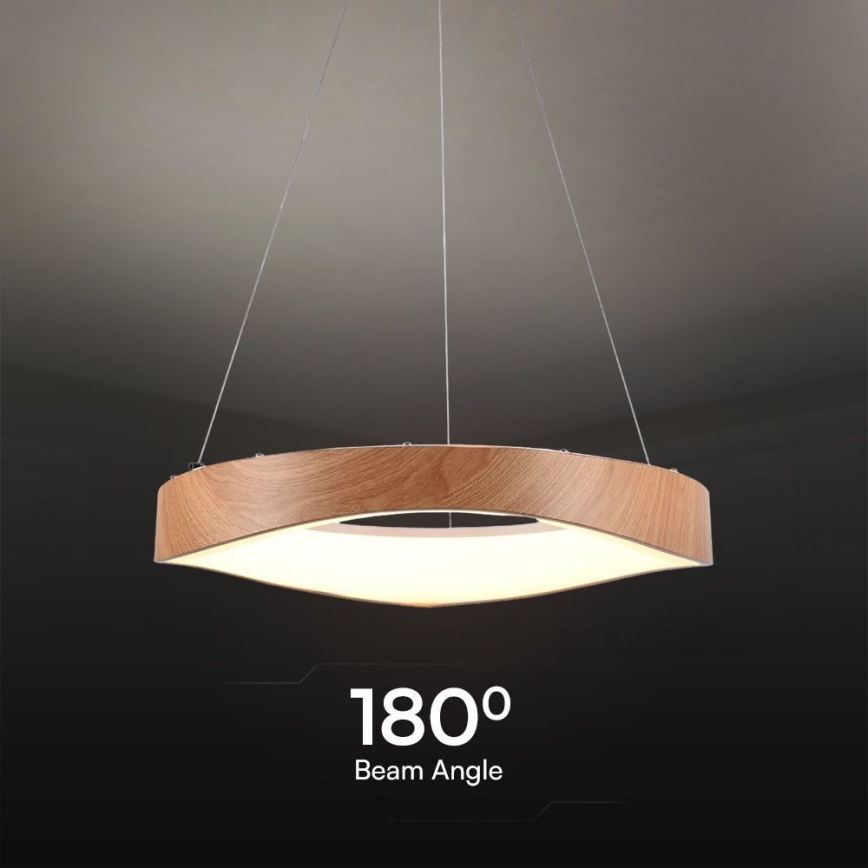 LED Luster na lanku LED/25W/230V 3000K ø 50 cm hnedá