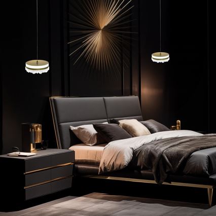 LED Luster na lanku LED/25W/230V pr. 20 cm zlatá