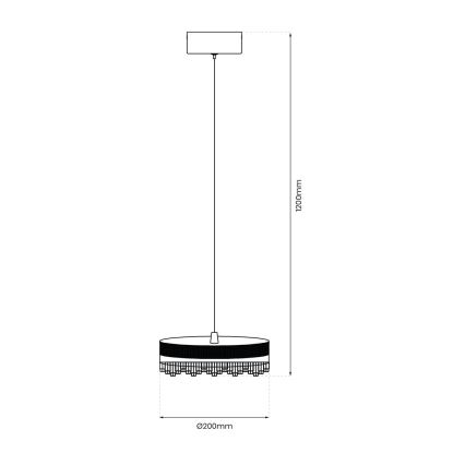 LED Luster na lanku LED/25W/230V pr. 20 cm zlatá