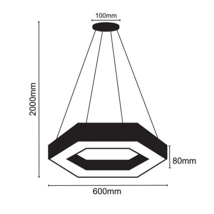 LED Luster na lanku LED/28W/230V 4000K pr. 60 cm