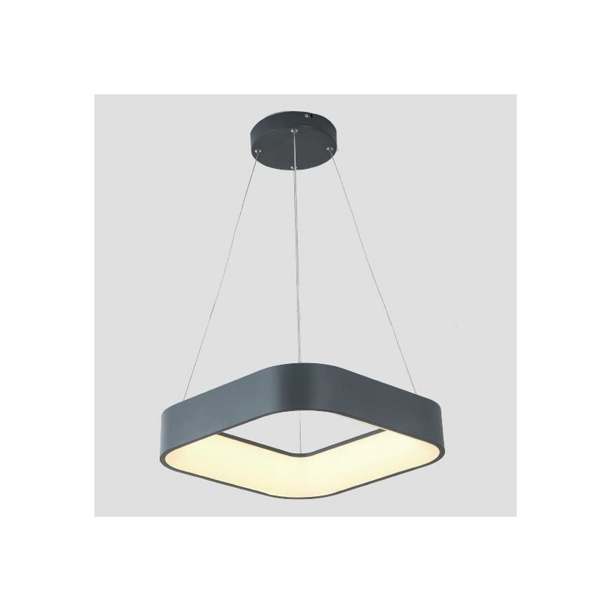 LED Luster na lanku LED/30W/230V 3000K 45x45 cm šedá