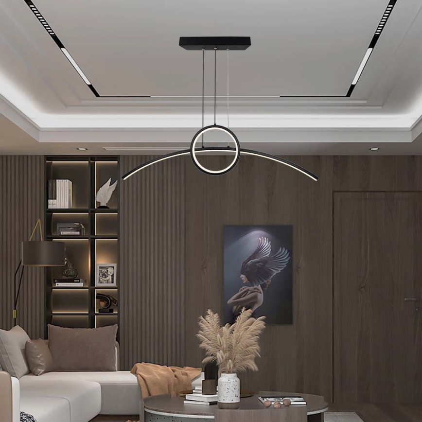 LED Luster na lanku LED/30W/230V 4000K 88 cm čierna