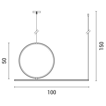 LED Luster na lanku LED/32W/230V 3000K čierna