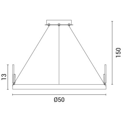 LED Luster na lanku LED/35W/230V 3000K zlatá