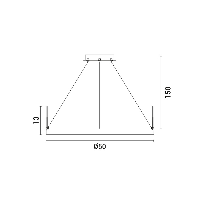 LED Luster na lanku LED/35W/230V 3000K zlatá