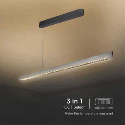 LED Luster na lanku LED/36W/230V 3000/4000/6400K antracit