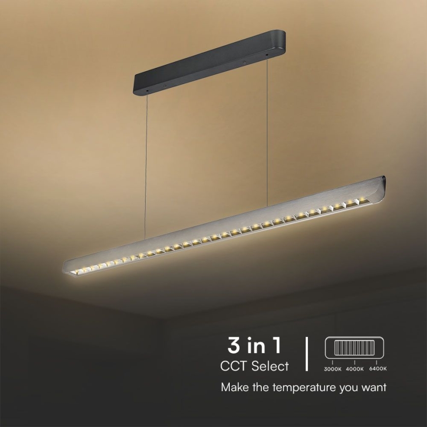 LED Luster na lanku LED/36W/230V 3000/4000/6400K antracit