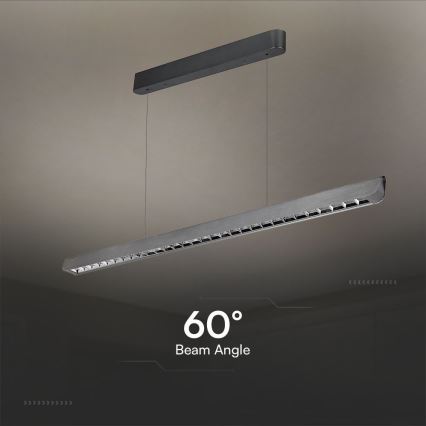 LED Luster na lanku LED/36W/230V 3000/4000/6400K antracit