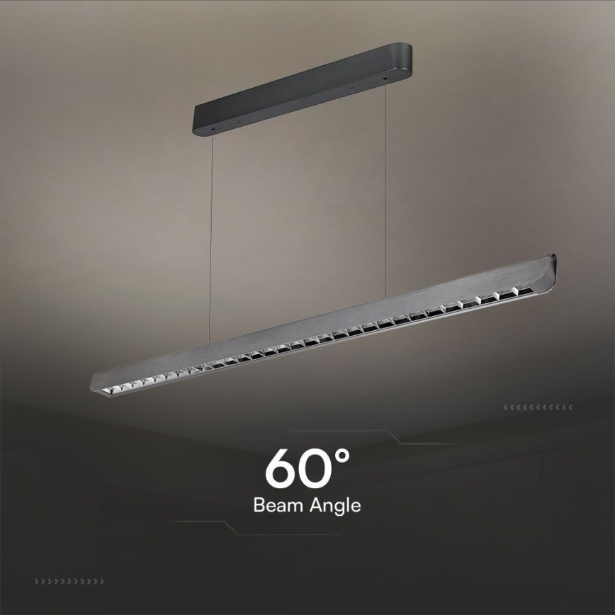 LED Luster na lanku LED/36W/230V 3000/4000/6400K antracit