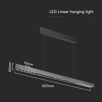 LED Luster na lanku LED/36W/230V 3000/4000/6400K antracit