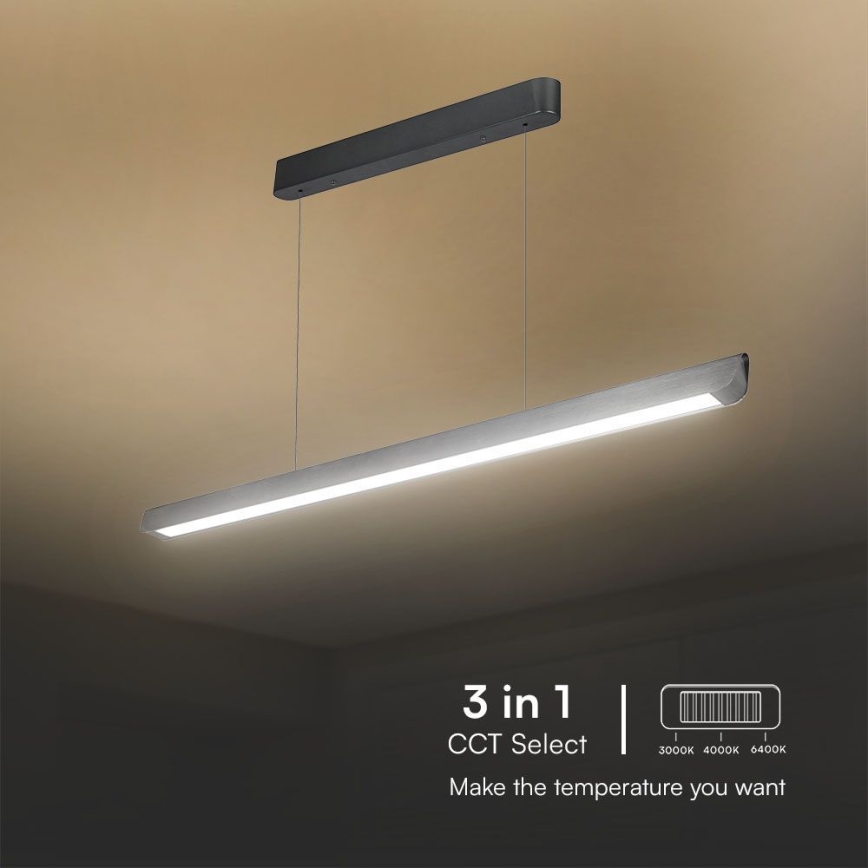 LED Luster na lanku LED/36W/230V 3000/4000/6400K antracit