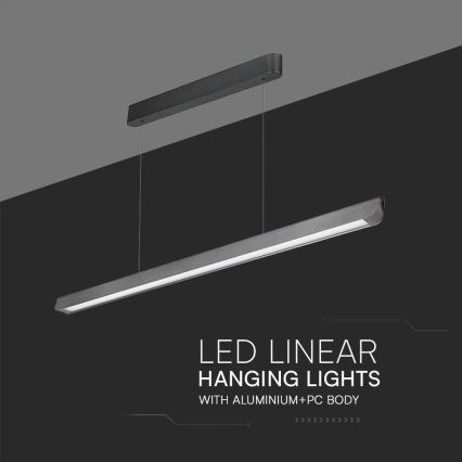 LED Luster na lanku LED/36W/230V 3000/4000/6400K antracit