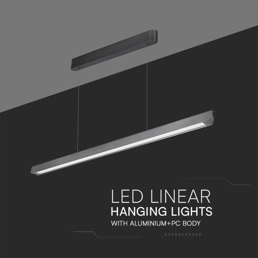 LED Luster na lanku LED/36W/230V 3000/4000/6400K antracit