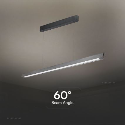 LED Luster na lanku LED/36W/230V 3000/4000/6400K antracit