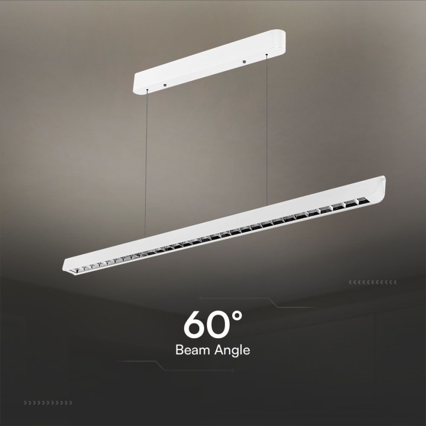 LED Luster na lanku LED/36W/230V 3000/4000/6400K biela