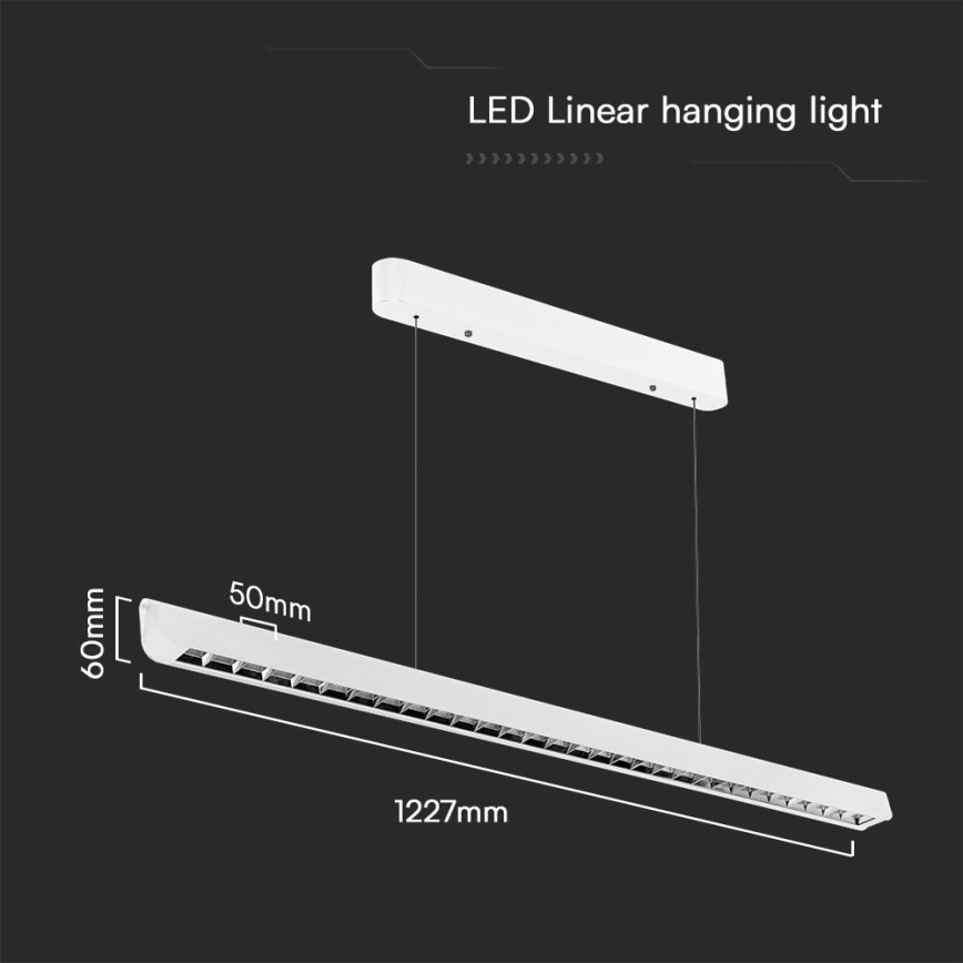 LED Luster na lanku LED/36W/230V 3000/4000/6400K biela