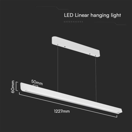 LED Luster na lanku LED/36W/230V 3000/4000/6400K biela