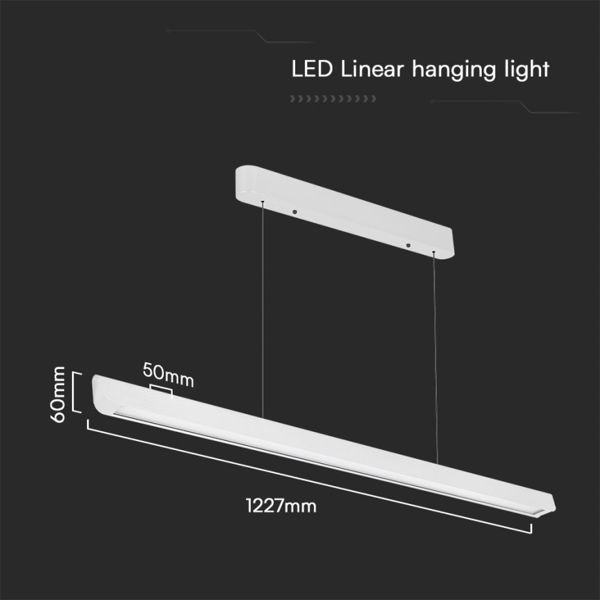 LED Luster na lanku LED/36W/230V 3000/4000/6400K biela