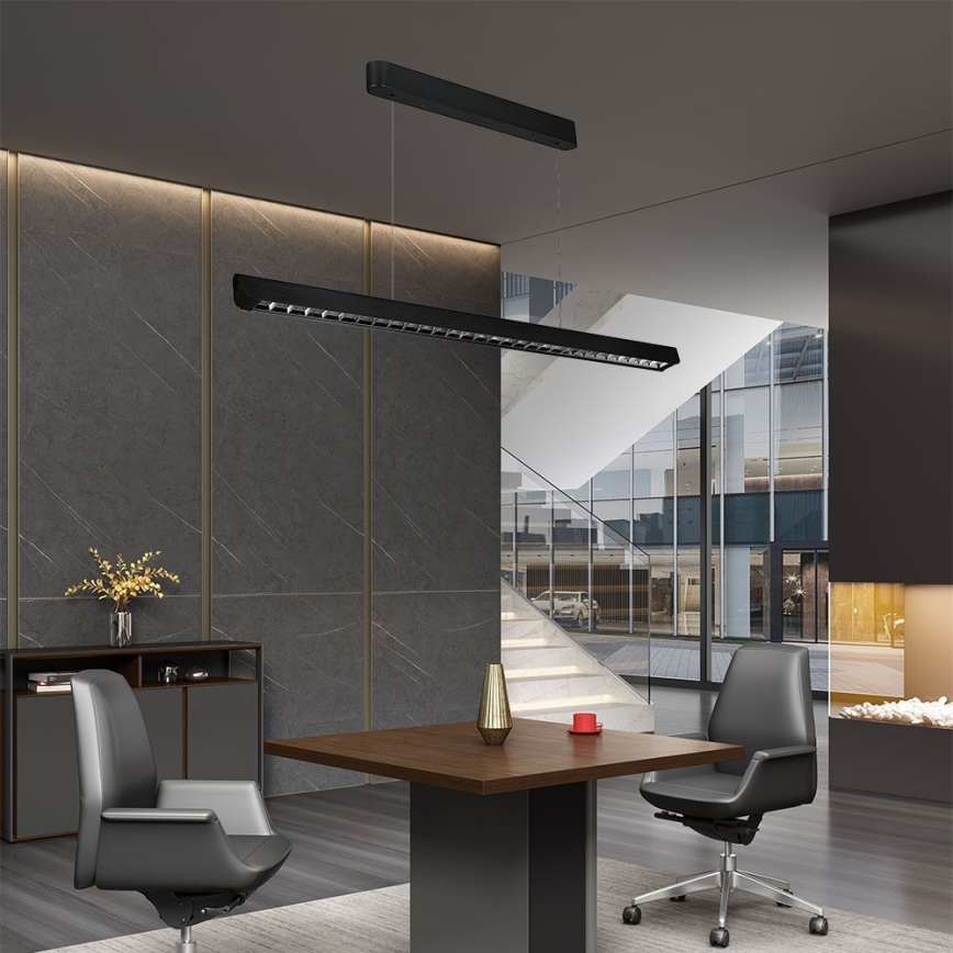 LED Luster na lanku LED/36W/230V 3000/4000/6400K čierna