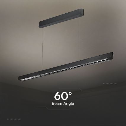 LED Luster na lanku LED/36W/230V 3000/4000/6400K čierna