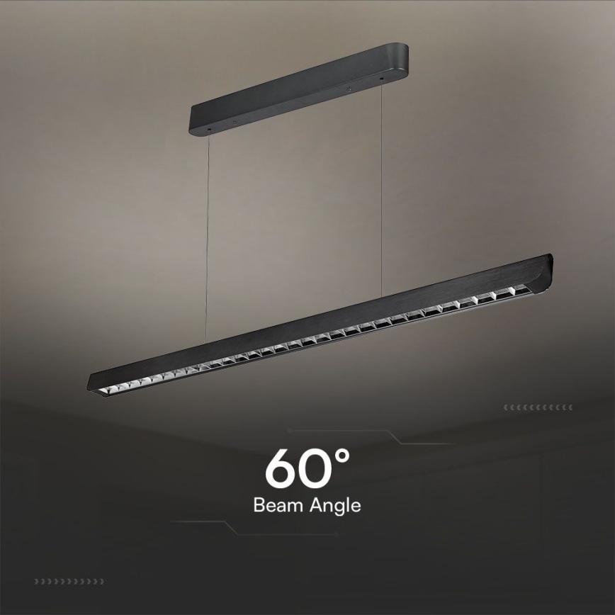 LED Luster na lanku LED/36W/230V 3000/4000/6400K čierna