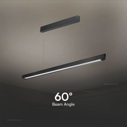 LED Luster na lanku LED/36W/230V 3000/4000/6400K čierna