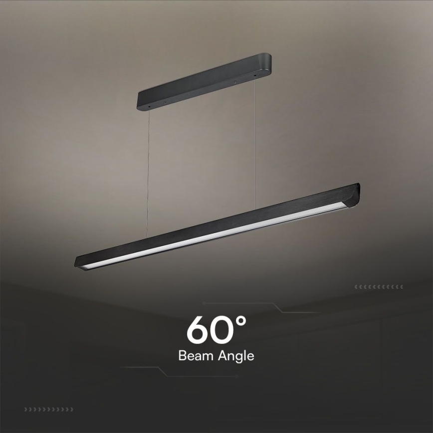 LED Luster na lanku LED/36W/230V 3000/4000/6400K čierna