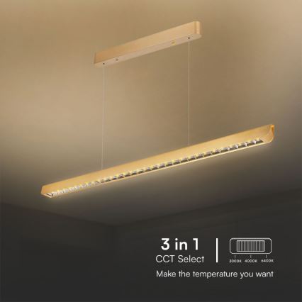 LED Luster na lanku LED/36W/230V 3000/4000/6400K zlatá