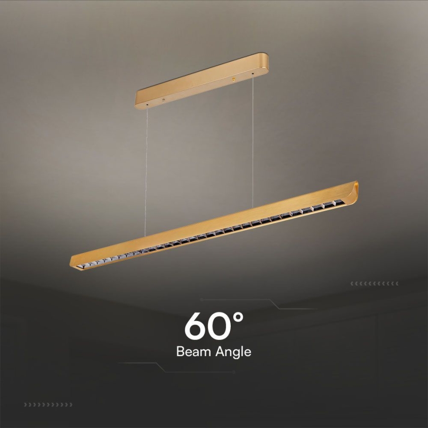 LED Luster na lanku LED/36W/230V 3000/4000/6400K zlatá