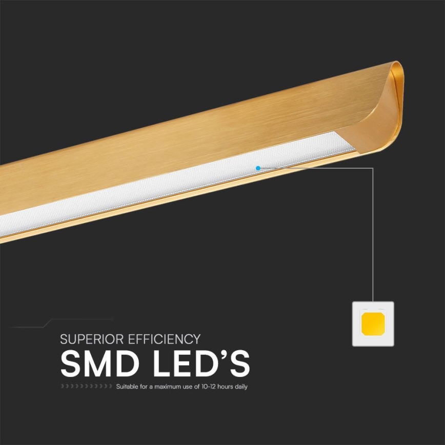 LED Luster na lanku LED/36W/230V 3000/4000/6400K zlatá