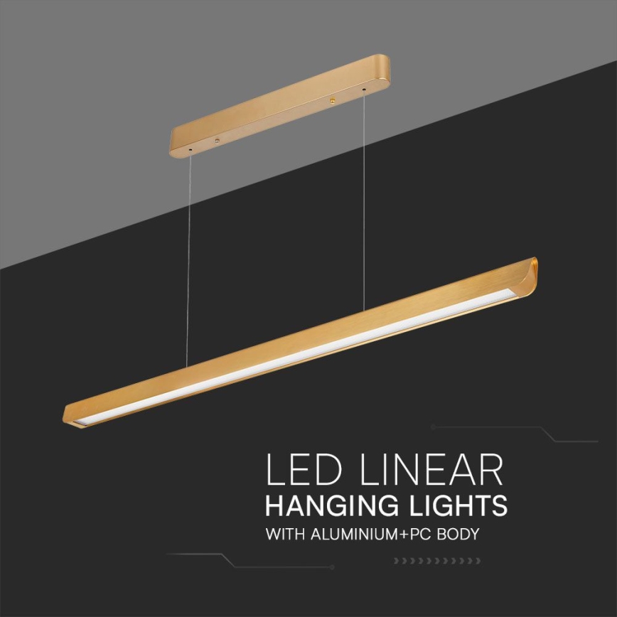 LED Luster na lanku LED/36W/230V 3000/4000/6400K zlatá