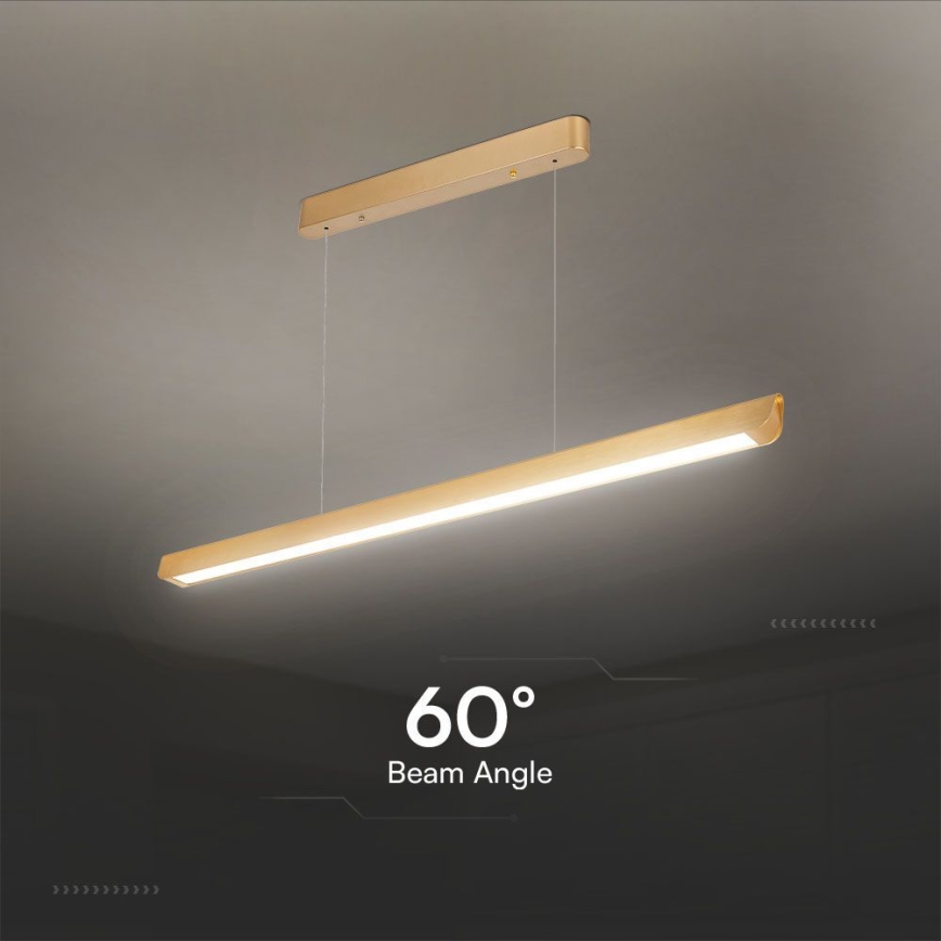 LED Luster na lanku LED/36W/230V 3000/4000/6400K zlatá