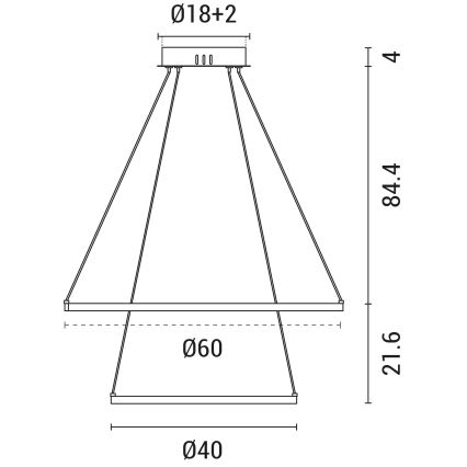 LED Luster na lanku LED/37W/230V 3000K biela