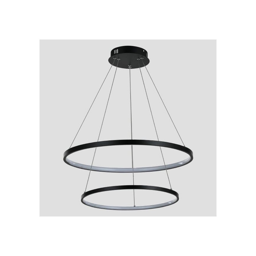 LED Luster na lanku LED/37W/230V 3000K čierna