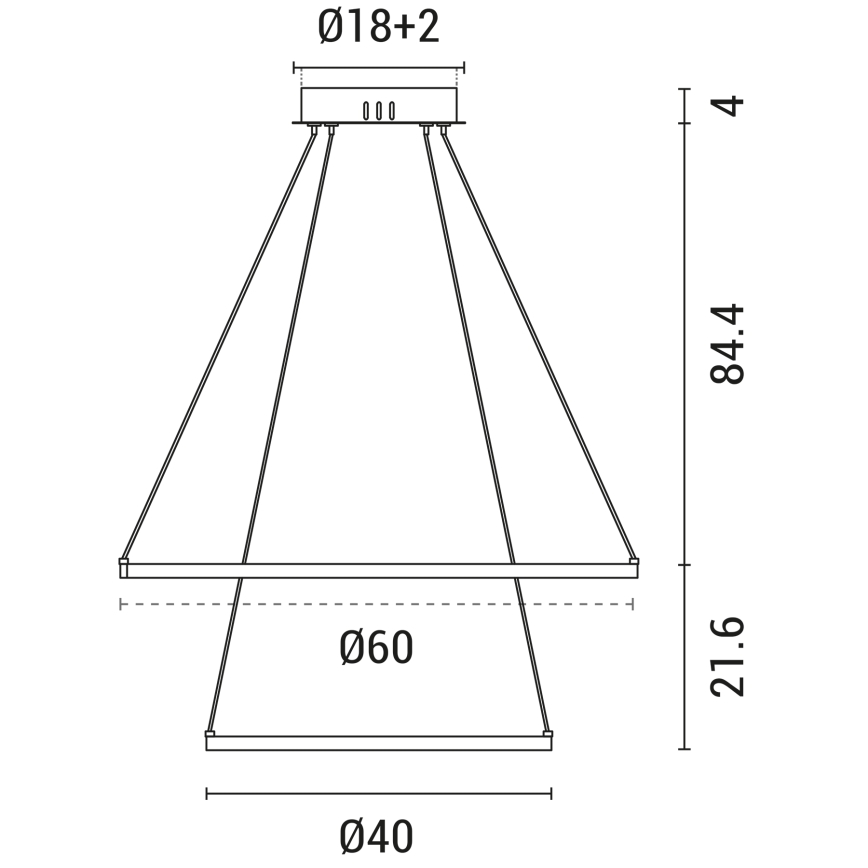 LED Luster na lanku LED/37W/230V 3000K čierna