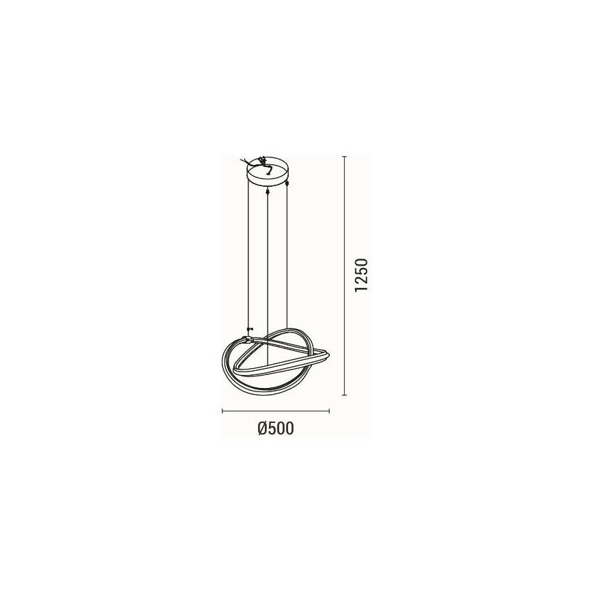 LED Luster na lanku LED/38W/230V 3000K 50x120 cm