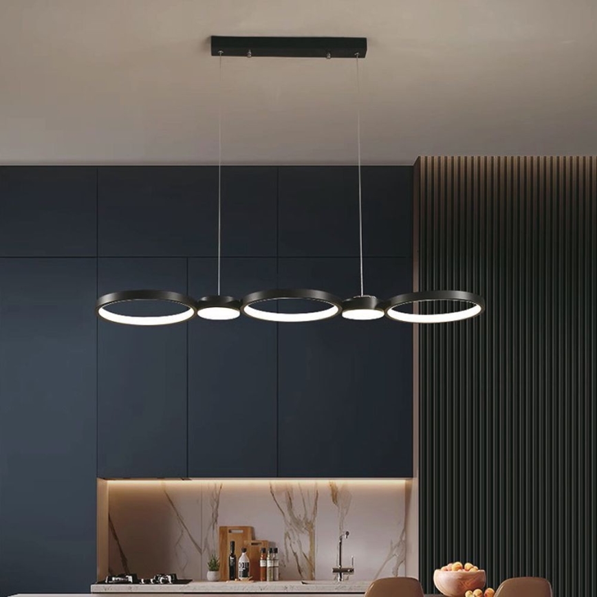 LED Luster na lanku LED/38W/230V 4000K čierna