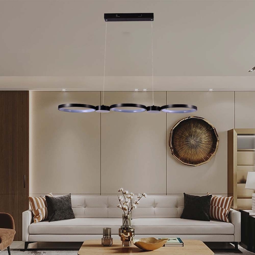 LED Luster na lanku LED/38W/230V 4000K čierna