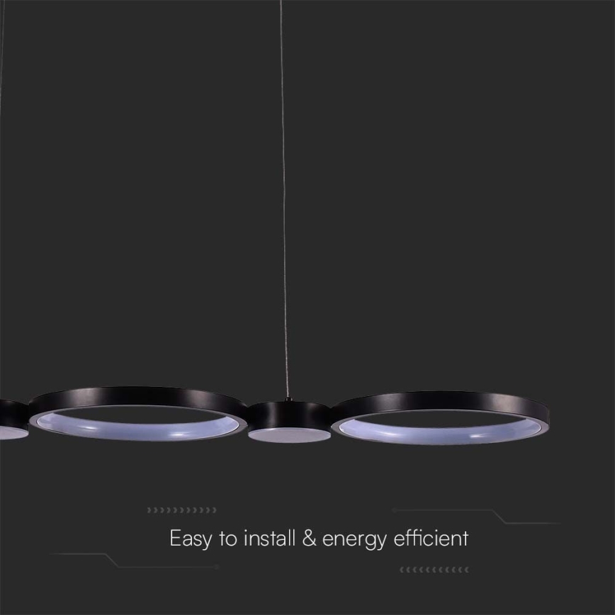 LED Luster na lanku LED/38W/230V 4000K čierna