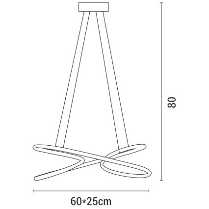 LED Luster na lanku LED/40W/230V 4000K čierna