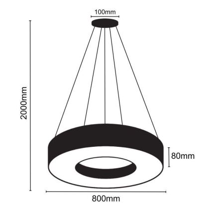 LED Luster na lanku LED/40W/230V 4000K pr. 80 cm