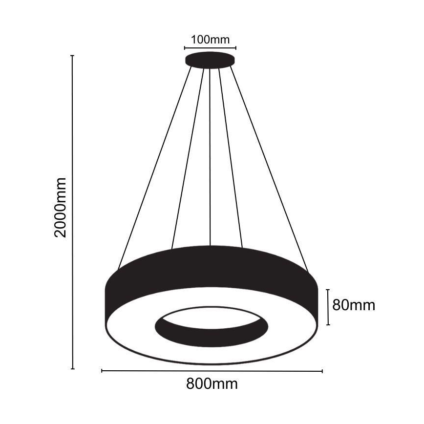 LED Luster na lanku LED/40W/230V 4000K pr. 80 cm
