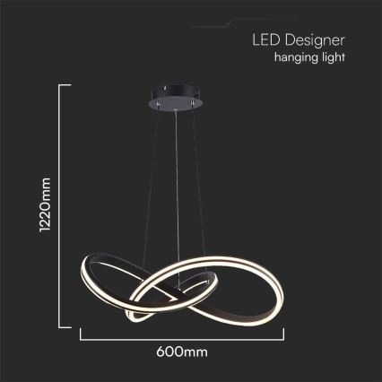LED Luster na lanku LED/40W/230V 3000/4000/6400K