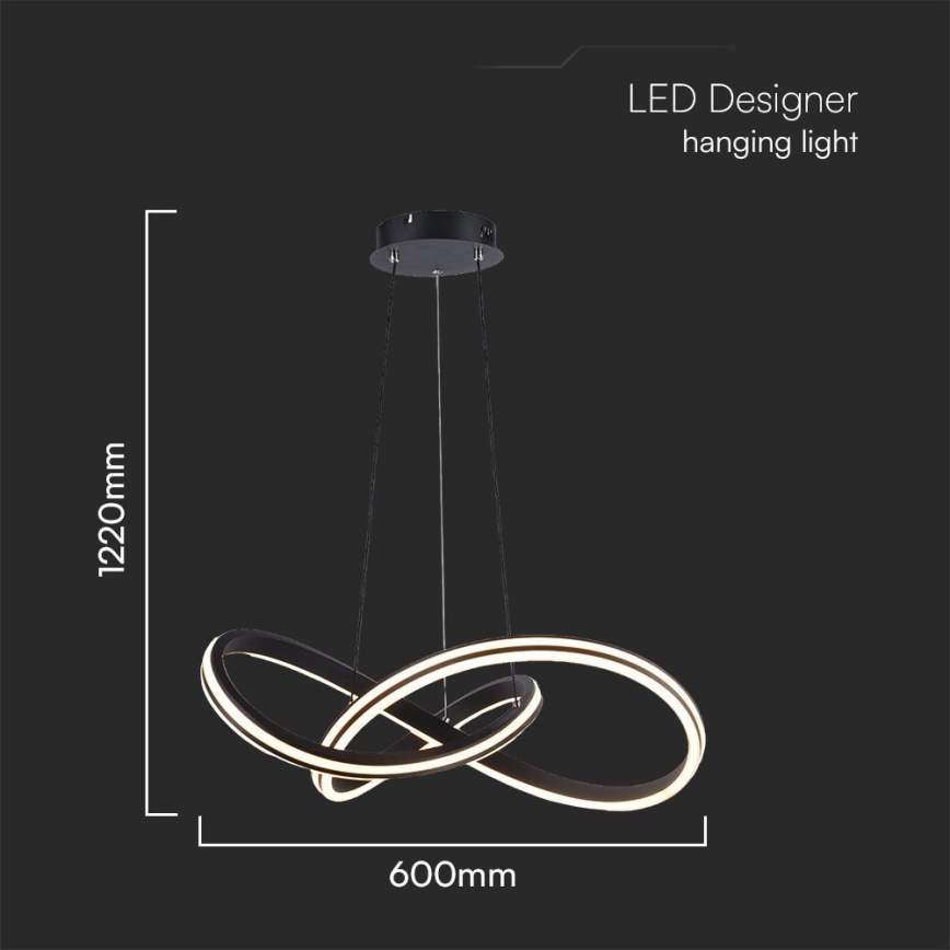 LED Luster na lanku LED/40W/230V 3000/4000/6400K